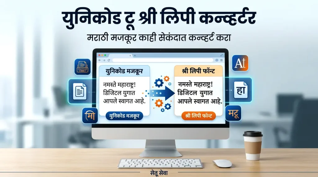 Online Unicode to Shree Lipi Marathi font converter tool for Mahaonline, CSC, DTP, and Marathi typing work.
